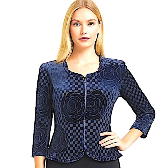 🆕🏷️ Armani Collezioni Burnout Silk BlackVelvet Jacket & Skirt Set NWT 🇮🇹 - Picture 1 of 14